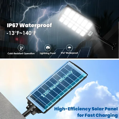 Vista 6 de prenda impermeable al aire libre solar grande de las luces de calle 9000W para el estacionamiento, yarda Super Bright, 936 LEDs, Radar Motion