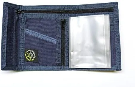 Vista 7 de Billetera de nailon con bolsillo para monedas con cremallera, marino, Talla única, Billetera plegable