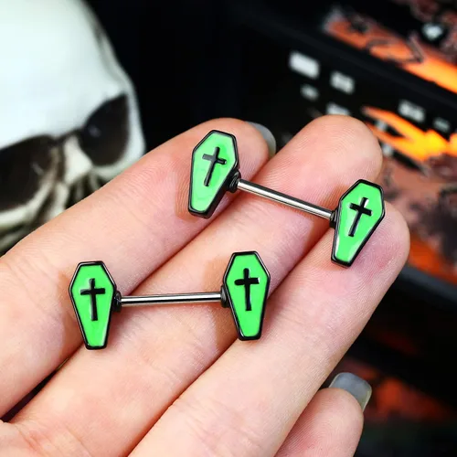 Vista 4 de Jewseen Piercing de pezón para pezón para pezón 049oz para mujer piercing para el cuerpo para Halloween