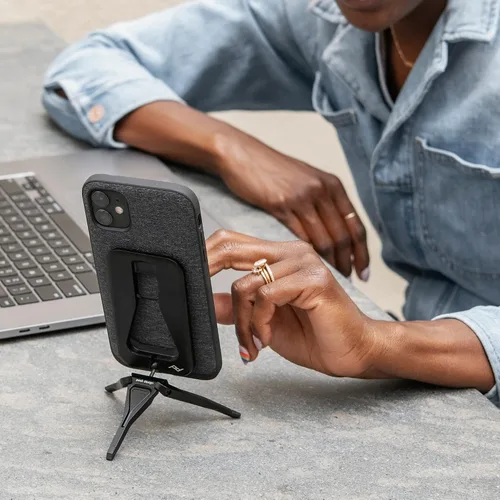 Vista 8 de Peak Design Trípode móvil, negro, diseño compacto, portátil y apto para bolsillo, compatible con MagSafe, montaje SlimLink, úsalo como un soporte