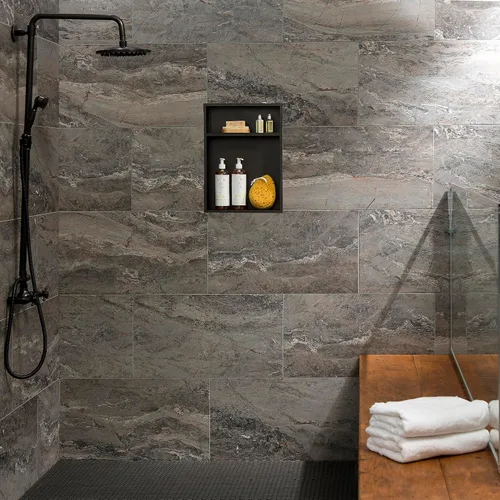 Vista 3 de Palisade Azulejos de vinilo entrelazados impermeables para pared/salpicadero para cocina o baño en mármol español (muestra de 4.5x11 pulgadas)