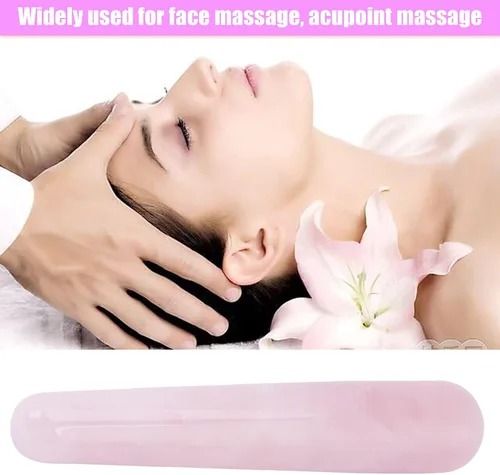 Vista 3 de Varita de masaje de piedra, varita de masaje de cristal, 3.93 pulgadas de cuarzo natural, varita de masaje facial, herramienta de masaje de palo