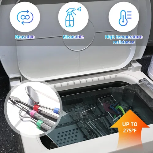 Vista 8 de Annhua Anillos de código de color para instrumentos dentales, anillos de código de color dental de silicona elástica para identificación