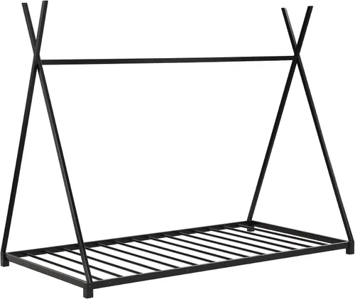 Vista 5 de SOFTSEA Marco de cama con plataforma de cama de piso doble con estructura triangular Negro