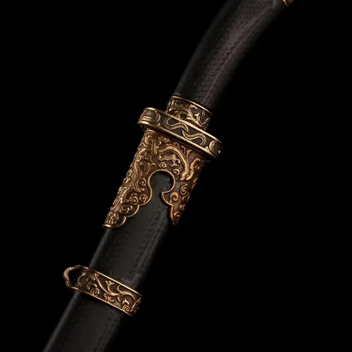 Vista 3 de Espada antigua china hecha a mano en miniatura 1:6, 6.35 pulgadas, cuchillo estilo Ming, espada katana, grado coleccionable