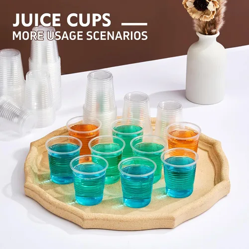 Vista 4 de YEEHAW Paquete de 100 vasos de plástico de baño de 3 onzas, vasos desechables para enjuague bucal, vaso pequeño de plástico de 3 onzas para bebidas