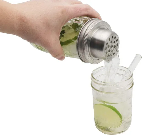 Vista 7 de W&P Mason - Tapa para coctelera con banda de acero inoxidable Mason Jar Lifestyle
