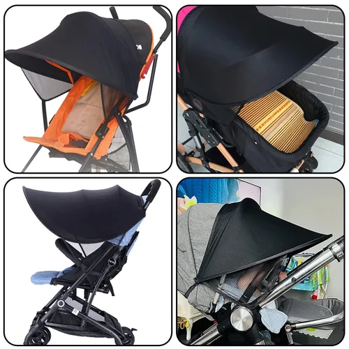 Vista 4 de Parasol para cochecito de bebé, protección solar para cochecitos, asientos de automóvil, cochecito, cochecito, cochecito, sombrilla para el sol