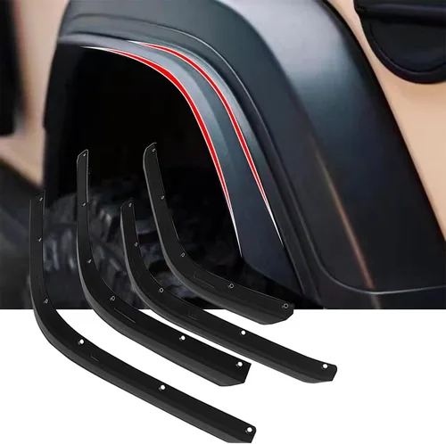 Vista 12 de Juego de extensiones de guardabarros delanteros y traseros compatibles con modelos Jeep Wrangler JK JKU 2007-2018 (se adapta a JK JKU)