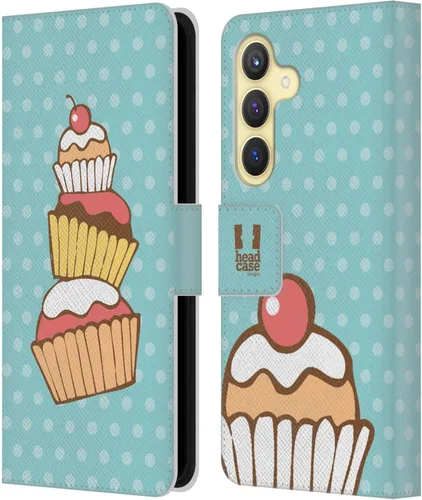 Vista 178 de Head Case Designs Assortment Cupcakes Happiness Leather Wallet Case Compatible with Samsung Galaxy A07 4G Surtido
