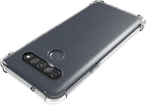 Vista 4 de USTIYA Funda para LG Q61 Caso/K61 Clear TPU Cuatro Esquinas Funda Protectora Transparente Suave Funda
