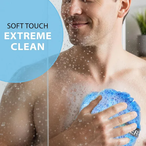 Vista 3 de SHOWER BOUQUET Esponja de baño de lufa XL Swirl-Deep-Deep-4-Pack/ Extra Grande 2.65 oz de malla suave Luffa Loofa Lufa Lufa Puff Set/Exfoliante