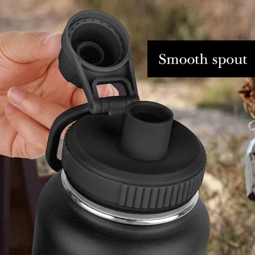Vista 5 de Linkidea Paquete de 2 tapas para botella de agua de boca ancha con asa compatible con Hydro Flask de boca ancha de 12/16/18/20/32/40/64 onzas, tapa