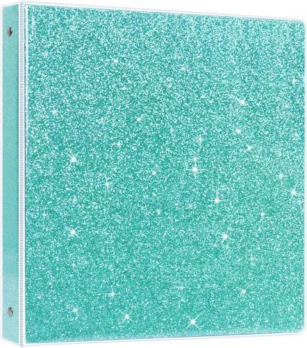 Vista 15 de NatureTouch Carpeta de 3 anillas, organizador con purpurina de 1 pulgada (10.5'' x 11.5'') con capacidad para 300 páginas tamaño carta de 8.5'' x