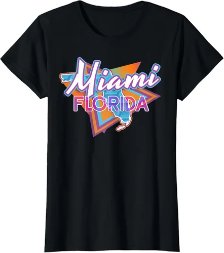 Vista 44 de Camiseta retro vintage de Miami Florida, Negro, S