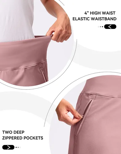 Vista 2 de G Gradual Falda de tenis de cintura alta, falda de golf, bolsillos con cremallera, falda pantalón atlética para mujer, para correr, entrenamiento