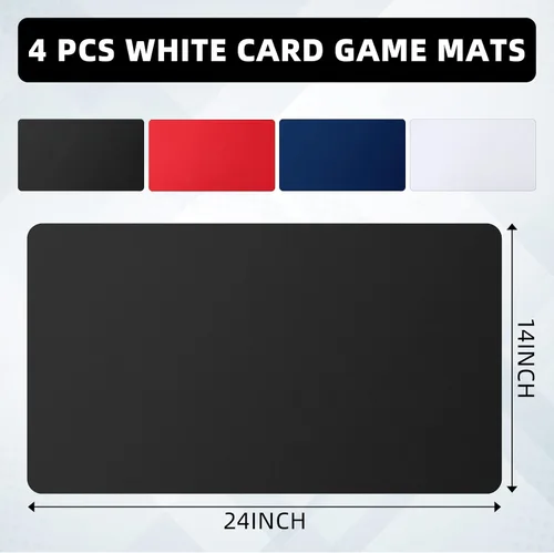Vista 2 de Yexiya 4 piezas de tapetes para juegos de cartas de 14 x 24 pulgadas, tapetes de sublimación en blanco, tapetes para cartas lisas