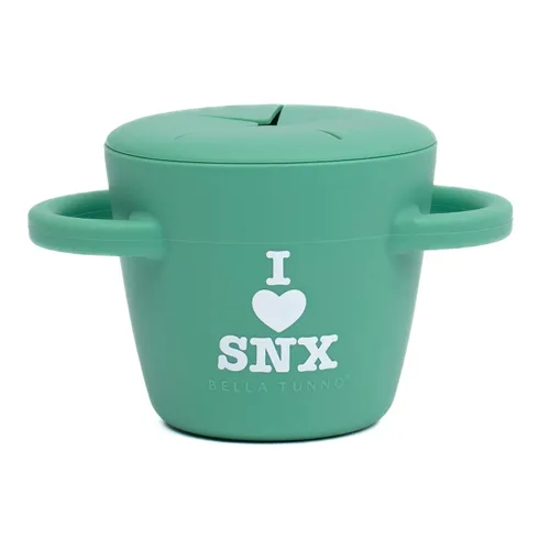 Vista 14 de Bella Tunno Happy Snacker - Vasos a prueba de derrames para niños pequeños y bebés, recipientes de aperitivos hechos de silicona sin BPA, apertura