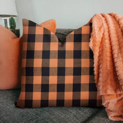 Vista 5 de Tatuo Tela a cuadros de búfalo de 56 x 36 pulgadas, tela de búfalo a cuadros a cuadros por yarda, costura precortada para manualidades, costura