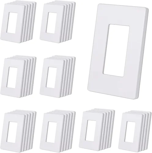 Vista 15 de CML Placa de Pared Decorativa Negra de 4 Posiciones Sin Tornillos, Paquete de 4 Placas de Interruptor de Luz y Cubierta Frontal para Receptáculo