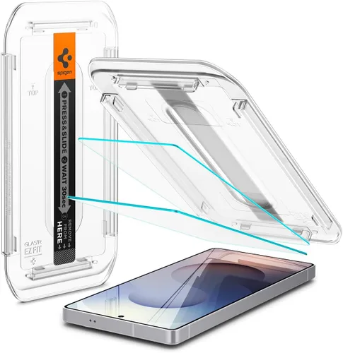 Vista 11 de Spigen GlasTR EZ FIT - Protector de pantalla de vidrio templado para Galaxy S24 Ultra 9H+ Tempered glass, Scratch resistance, Auto-align tray