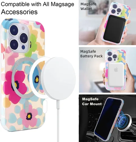 Vista 2 de Funda magnética para iPhone 14 Pro Max de 6.7 pulgadas, compatible con carga MagSafe de TPU suave, parachoques delgado, a prueba de golpes, bonita