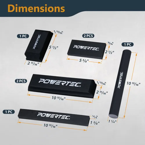 Vista 2 de POWERTEC 7-Piece PSA Sanding Block Kit, PE Foam (72560) Includes Assorted Profiles for Flat, Curved & Detailed Sanding, Compatible with PSA