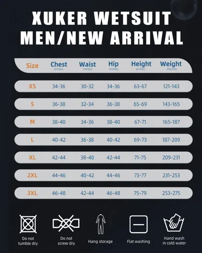 Vista 2 de XUKER Traje de neopreno para hombre y mujer, 0.118 pulgadas, con cremallera frontal, cuerpo completo, manga larga, traje de buceo en agua fría