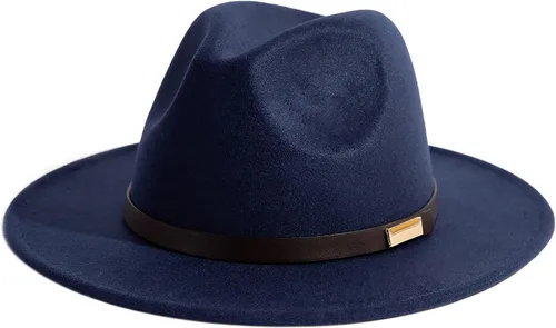Vista 83 de Sombreros Fedora para hombre, sombrero Panamá de ala ancha con cinturón clásico Unisex Felt Fedora, Adjustable Fit, Breathable Sweatband, All-Day