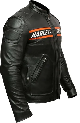 Vista 2 de Goldberg - Chaqueta de cuero de vaca para motocicleta, color negro Screaming Eagle (XXL, pecho del cuerpo 46 pulgadas entre 48 pulgadas), Negro