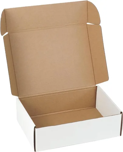Vista 15 de Juego de 2 cajas de envío de 9 x 6 x 2 pulgadas, cajas de cartón corrugado blanco para publicidad