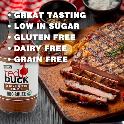 Vista 5 de Red Duck Paquete variado de condimentos orgánicos: salsa suave para tacos, salsa de tomate original y salsa BBQ de madera de manzano (paquete de 3)