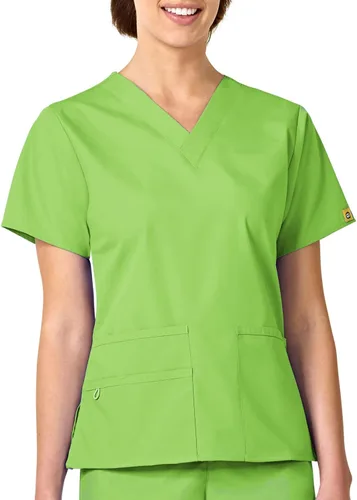 Vista 8 de Wink Origins Bravo-Women's V-Neck Scrub Top Negro