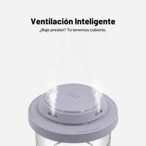 Vista 4 de Comotomo Recipientes de vidrio para almacenamiento de alimentos para bebés, tarros de 4 onzas con tapas de silicona, vasos herméticos