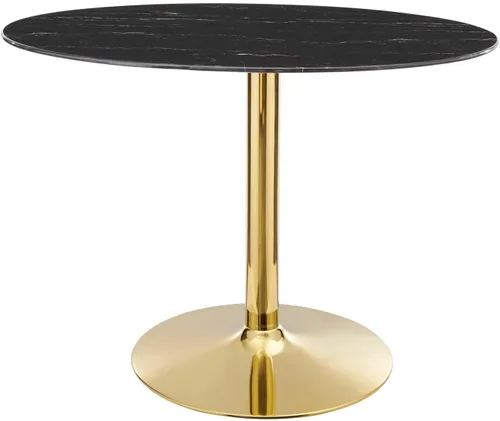 Vista 33 de Modway EEI-4746-GLD-BLK Verne - Mesa de comedor de mármol artificial de 28 pulgadas, color negro dorado