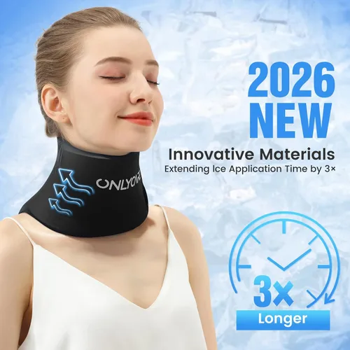 Vista 4 de ONLYCARE Gel de envoltura de hielo para el cuello – Paquetes de hielo mejorados para cuello reutilizable, compresa caliente y fría, alivio
