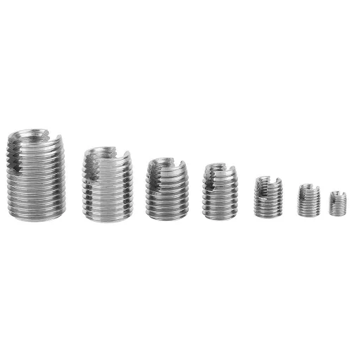 Vista 5 de Juego de 50 piezas de insertos de rosca interior de acero inoxidable autorroscantes, herramienta de reparación de refuerzo de rosca M3- con una caja