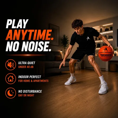 Vista 11 de TRUEHOOPER Silent Basketball – Size 7 Indoor Basketball (PRO Version) - Grooved Foam Basketball for Quit Dribbling and Indoor Training – Higher