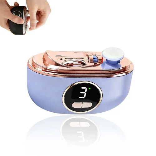 Vista 10 de Cortaúñas eléctrico automático, recortador de uñas eléctrico 3 en 1 con luz LED, diseño mejorado de doble hoja, molinillo de uñas eléctrico