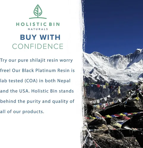 Vista 6 de Holistic Bin - Resina Shilajit del Himalaya más pura de Holistic Bin Resina de platino negro Rica en ácido fúlvico, ácido húmico, minerales