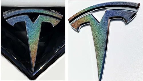 Vista 30 de Calcomanía con logotipo para Tesla Model S, Nosecone, juego de 14 piezas (verde brillante)
