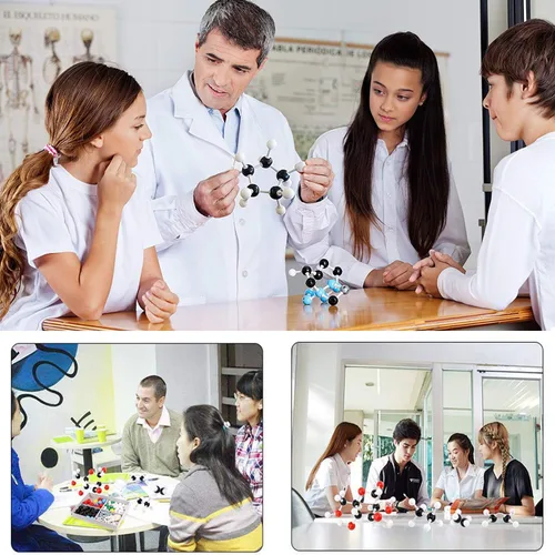 Vista 5 de RELIANCER Kit de modelo molecular, 419 piezas de química molecular orgánica con átomos y enlaces, kit de construcción de estructuras moleculares