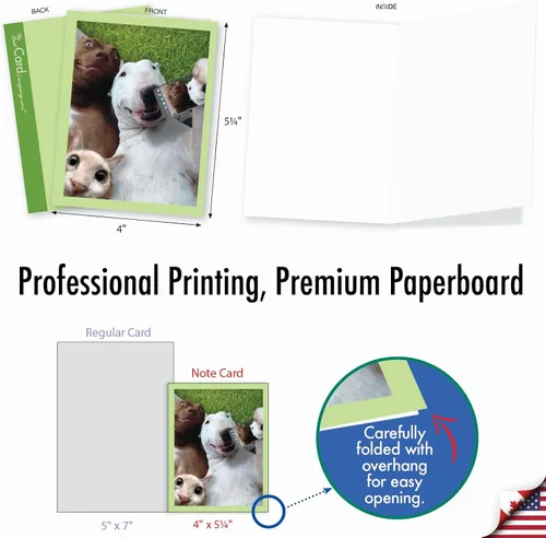 Vista 6 de The Best Card Company - Tarjetas de animales en blanco en caja, 4 x 5.12 pulgadas, mascotas surtidas, zoológico, tarjetas de vida silvestre