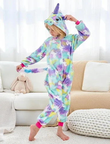 Vista 2 de Pijama de una pieza de unicornio para niños, disfraz de Halloween
