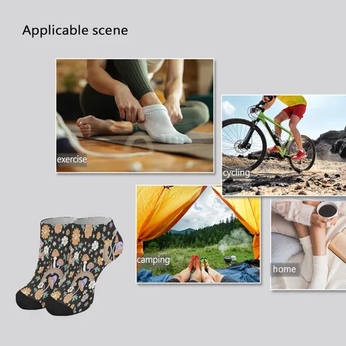 Vista 7 de devor Calcetines de algodón para mujer, calcetines de vestir atléticos para mujer, calcetines de humor lindos hongos divertidos hongos mágicos
