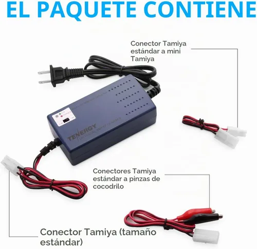 Vista 3 de Tenergy Cargador universal inteligente para batería de NiMH / NiCd 7.2V - 12V con corriente de carga y sensor de temperatura/selección