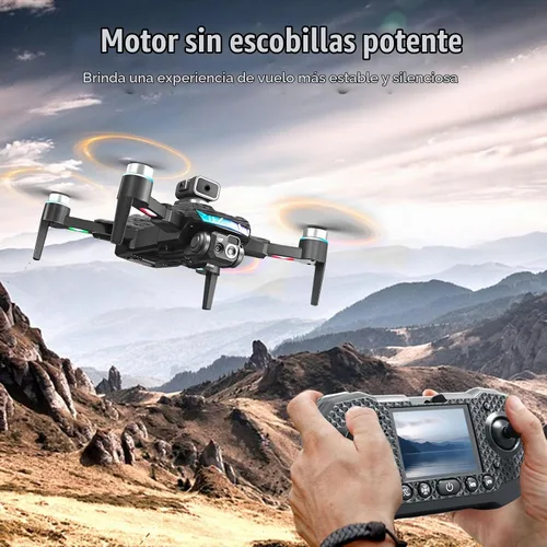 Vista 6 de Control remoto con pantalla Drone con cámara para adultos, 1080P RC Drone con luces intermitentes, FPV inteligente para evitar obstáculos