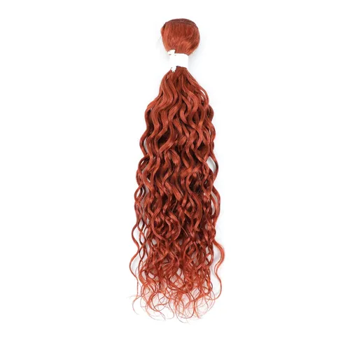 Vista 8 de Paquete de cabello humano ondulado #350, color naranja quemado, 10 pulgadas, doble trama rizado, 100% cabello humano brasileño, 1 paquete