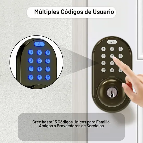 Vista 2 de MiLocks - Pomo de puerta con teclado, cerradura de puerta de entrada sin