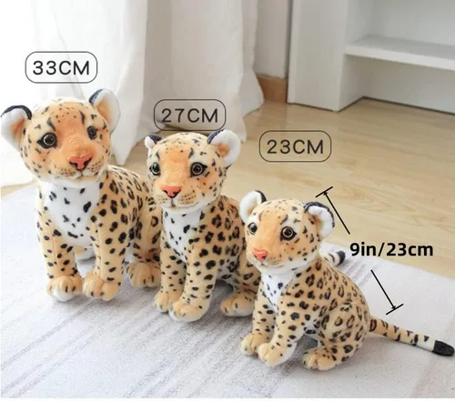 Vista 3 de NatureMan Juguete de peluche de guepardo de 9 pulgadas, lindo y realista juguete de peluche de guepardo, regalos para niños y niñas (marrón)